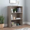 35.27" 3 Shelves Beginnings Bookcase Silver Sycamore