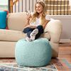 Jaxx Ellis Ottoman Shearling Faux-Lamb Plush Pouf for Modern Interior Design
