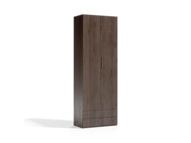 Double Wardrobe Bi-Fold Door (Color: Dark Wood)