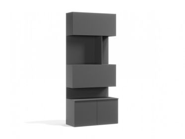 Royal Bookcase with Hidden Desk (Color: Graphite)