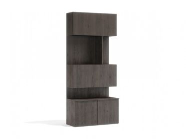 Royal Bookcase with Hidden Desk (Color: Dark Wood)
